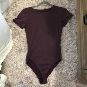 Purple short sleeve bodysuit